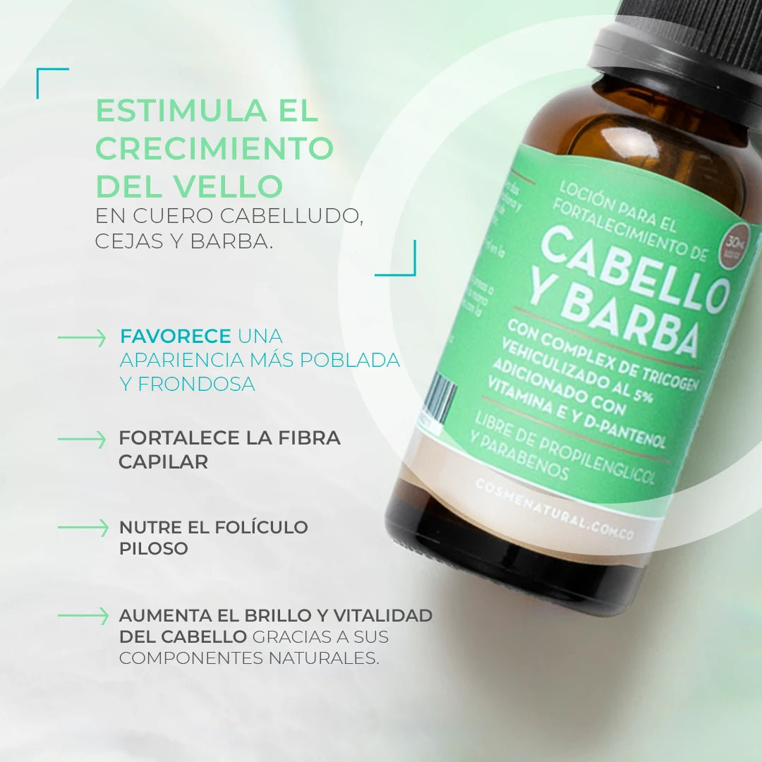 Tónico capilar cabello y barba x 30ml